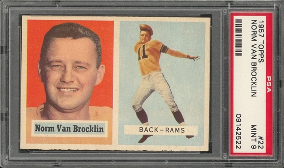 1957 Topps Football #22 Norm Van Brocklin – PSA MINT 9